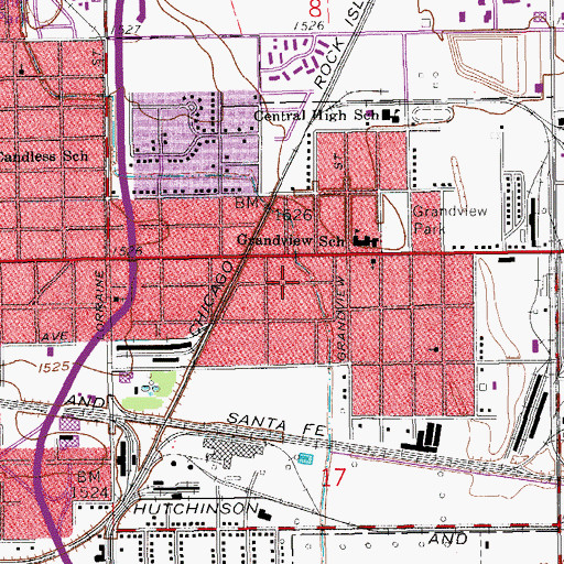 Topographic Map of Mac's Mobile Home Park, KS