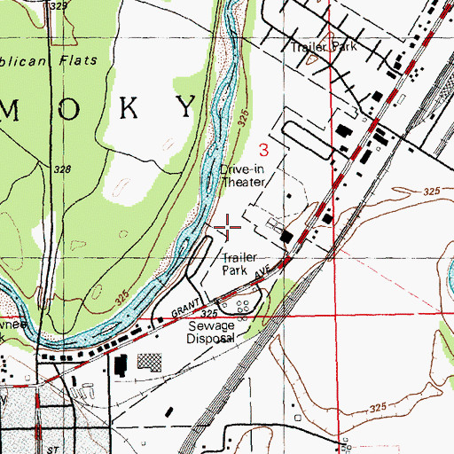 Topographic Map of Midway Mobile Home Park, KS