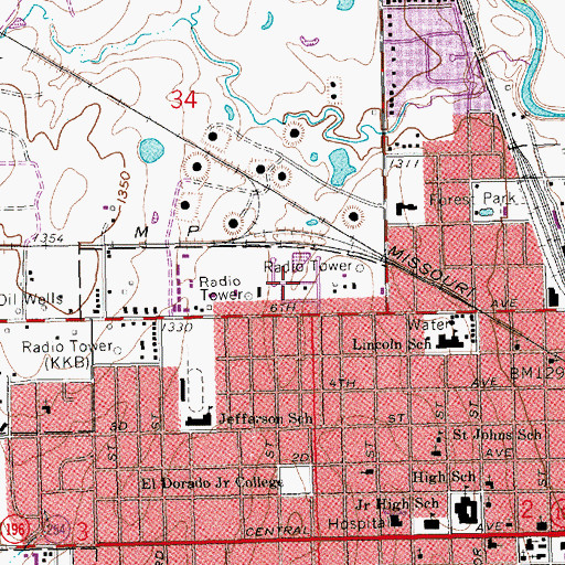 Topographic Map of Mitchell Mobile Home Manor, KS