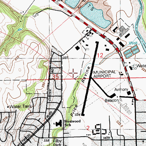 Topographic Map of Northwind Mobile Home Park, KS