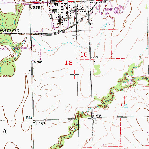 Topographic Map of Pine Ridge Manufactured Housing Community, KS