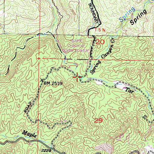 Topographic Map of North Fork Tar Creek (historical), CA