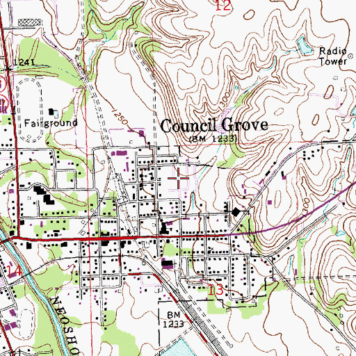 Topographic Map of Pioneer Mobile Home Village, KS