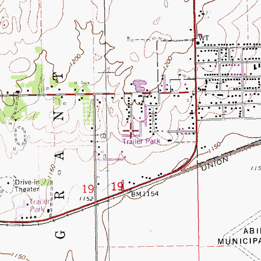 Topographic Map of Red Rock Mobile Home Park, KS