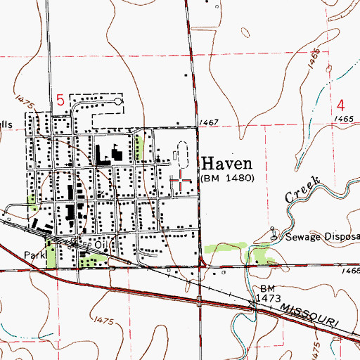 Topographic Map of Reynolds Mobile Home Park, KS