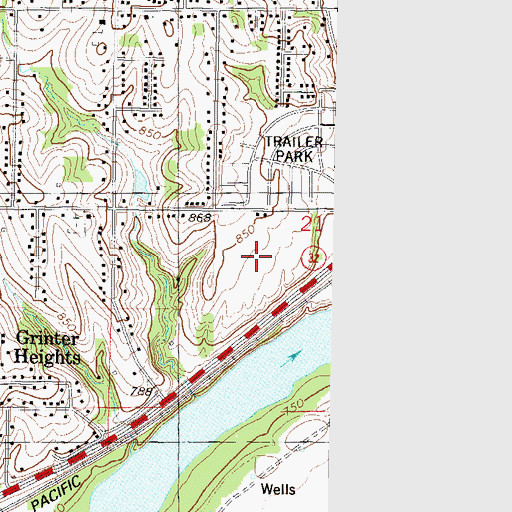 Topographic Map of River View Mobile Country Club, KS