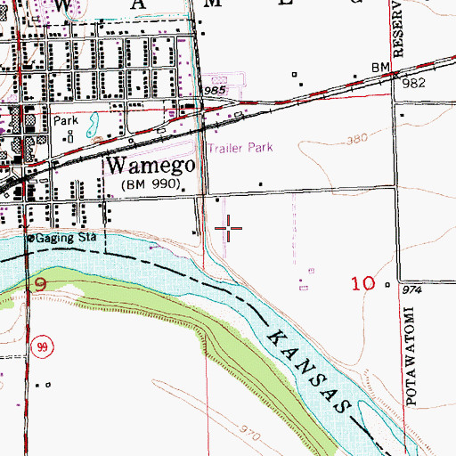 Topographic Map of Riverside Mobile Home Park, KS