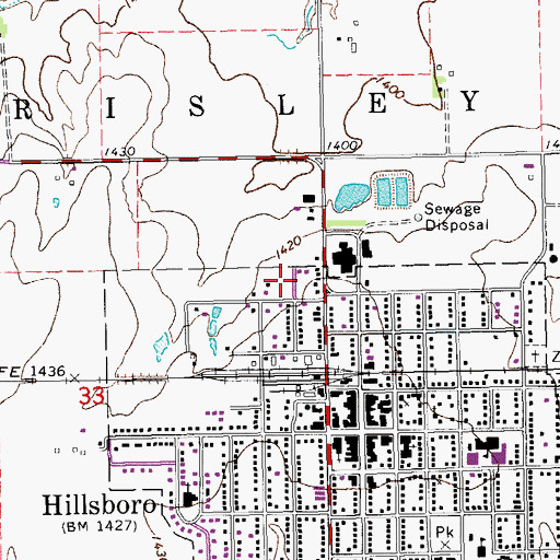 Topographic Map of Rollin Homes Mobile Home Court, KS