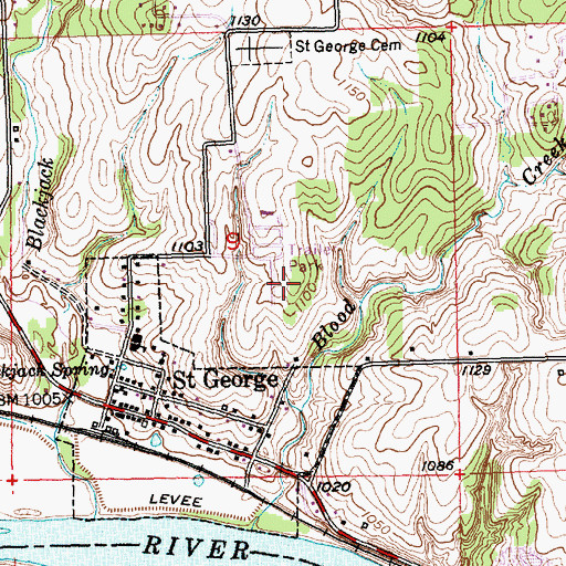 Topographic Map of Saint George Mobile Home Park, KS