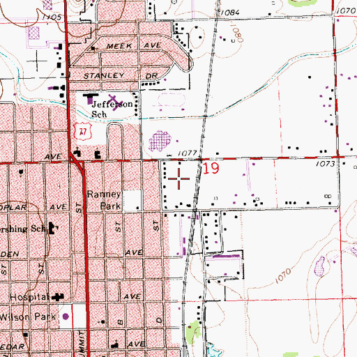 Topographic Map of Sandalwood Mobile Home Park, KS