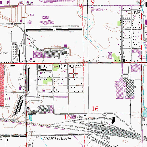 Topographic Map of Sands Mobile Home Park and Rentals, KS