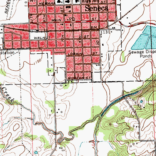 Topographic Map of Seneca Mobile Home Park, KS