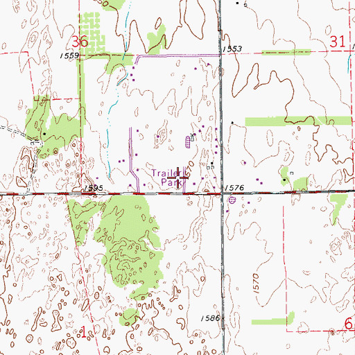 Topographic Map of Showalter Mobile Home Park, KS