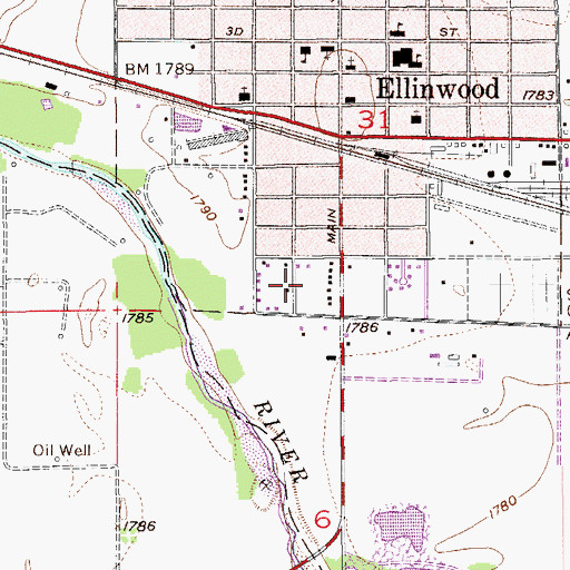 Topographic Map of South Side Mobile Court, KS