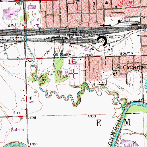 Topographic Map of Southgate Mobile Home Park, KS