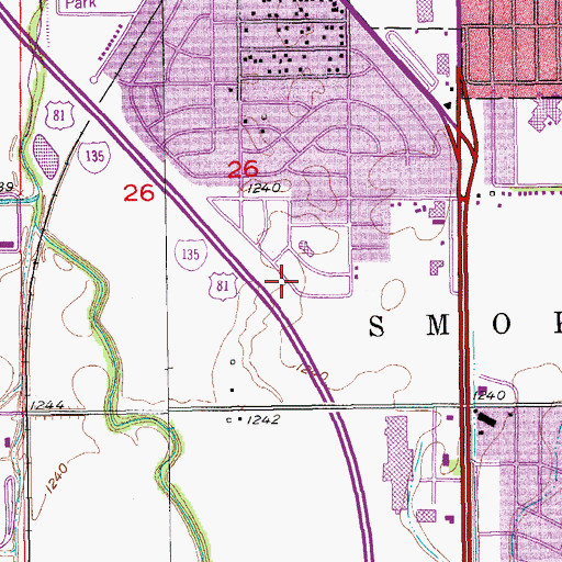 Topographic Map of Southwestern Mobile Home Park, KS