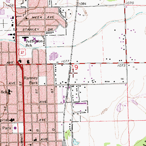 Topographic Map of Sunflower Mobile Home Estates, KS