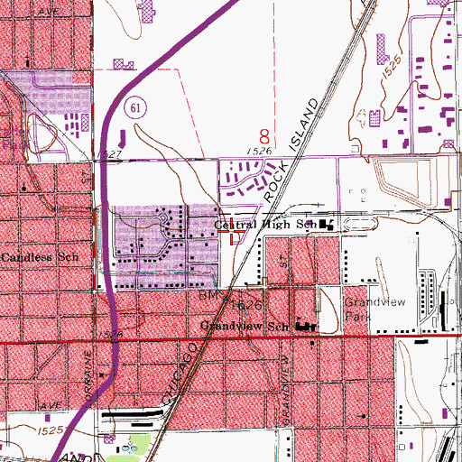 Topographic Map of Town and Country Village Mobile Home Park, KS