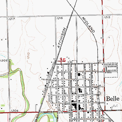 Topographic Map of Valley Mobile Home Park, KS