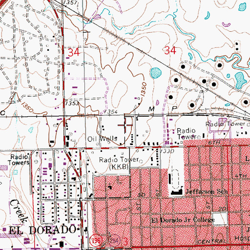 Topographic Map of Waco Trailer Court, KS