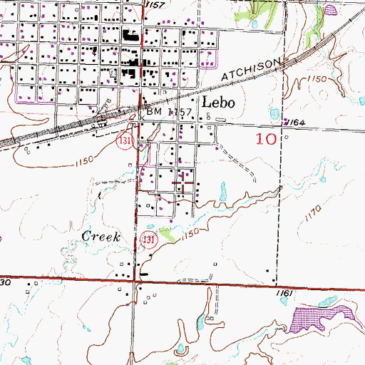 Topographic Map of Walters Mobile Home Park, KS