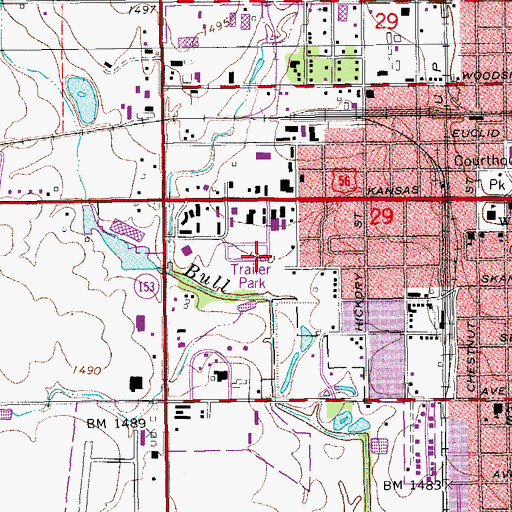 Topographic Map of Western Community Park, KS