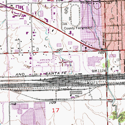 Topographic Map of Westhill Mobile Home Park, KS