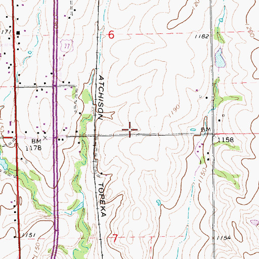 Topographic Map of Willow Creek Mobile Home Park, KS