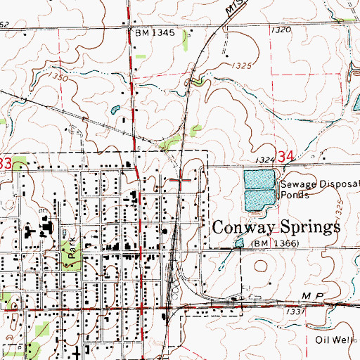 Topographic Map of Wilson Manufactured Home Park, KS