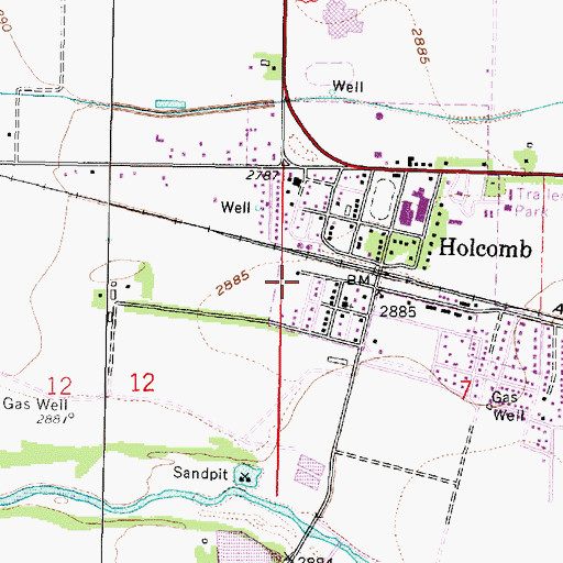 Topographic Map of Acres West Mobile Home Park, KS