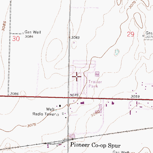 Topographic Map of Bedrock Mobile Home Park, KS