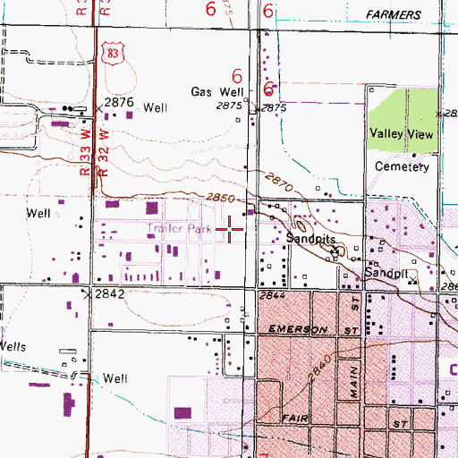 Topographic Map of Countryside Estates Mobile Home Park, KS