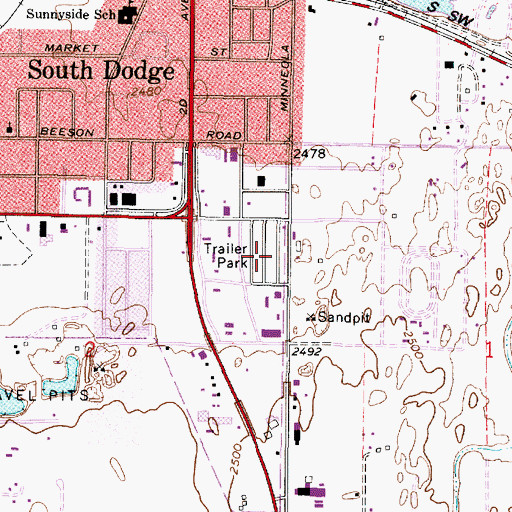 Topographic Map of Countryside Manor Mobile Home Park, KS