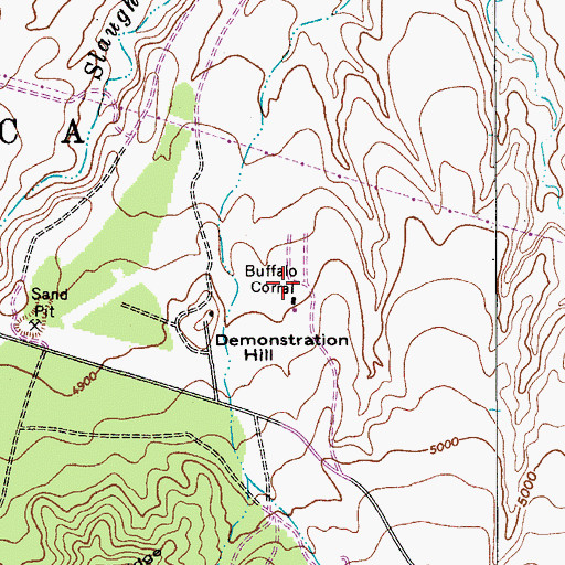 Topographic Map of Buffalo Corral, AZ