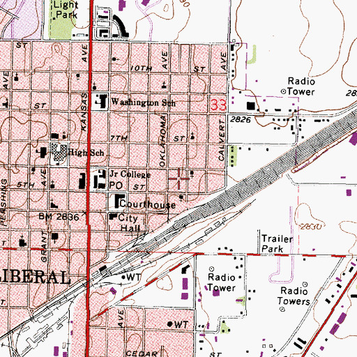 Topographic Map of Dunlap Mobile Home Park, KS