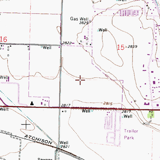 Topographic Map of East Garden Mobile Home Village, KS