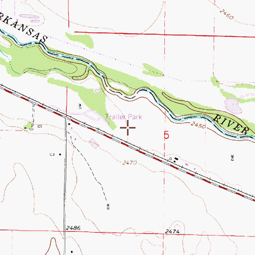 Topographic Map of Green Acres Trailer Park, KS