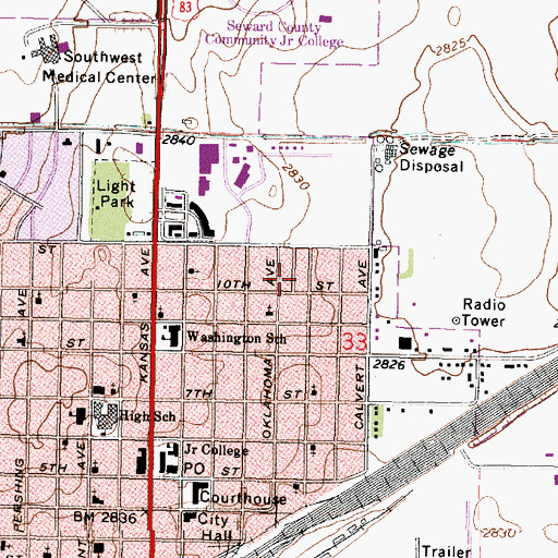 Topographic Map of Hi - Klass Mobile Home Park, KS