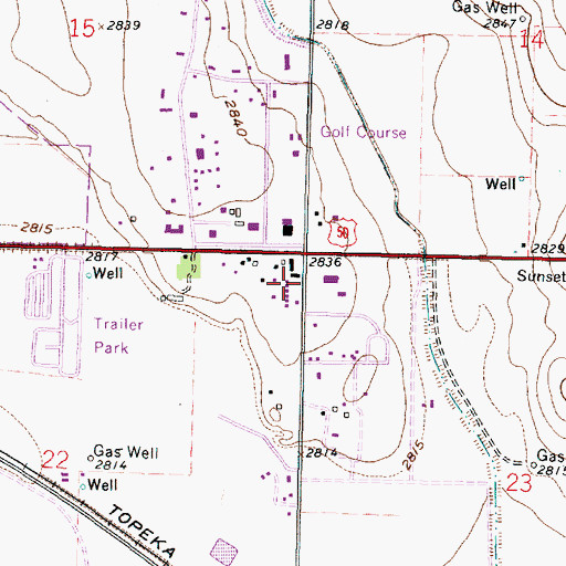 Topographic Map of J and J Trailer Park, KS
