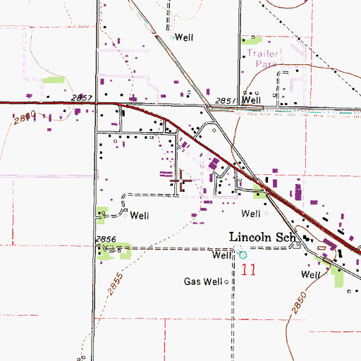 Topographic Map of Kent's Trailer Park, KS