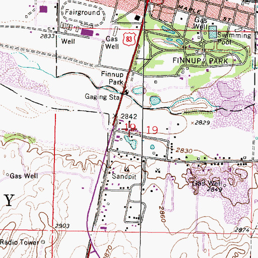 Topographic Map of Kingston Trailer Park, KS