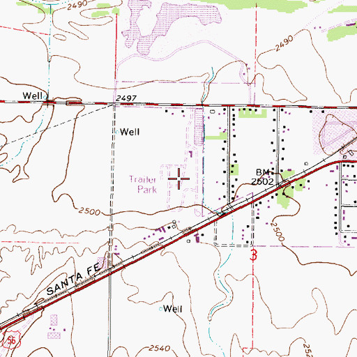 Topographic Map of Lazy Acres Trailer Park, KS