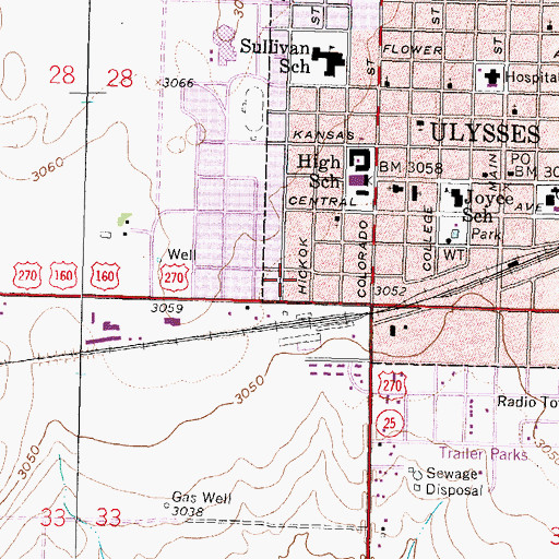 Topographic Map of Mavarick Trailer Court, KS