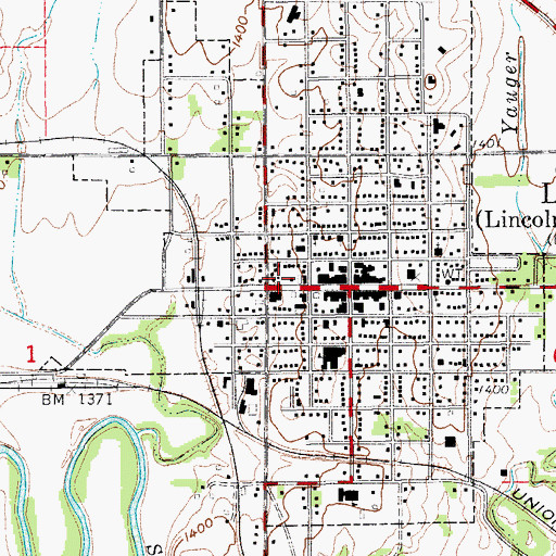 Topographic Map of Lincoln Historical Museum, KS