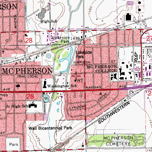 Topographic Map of McPherson Museum, KS