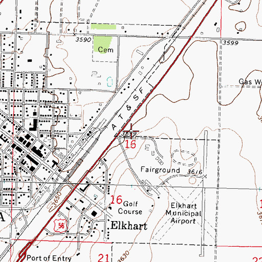 Topographic Map of Morton County Historical Society, KS