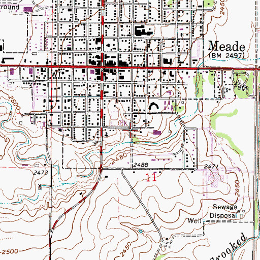 Topographic Map of Dalton Gang Hideout, KS