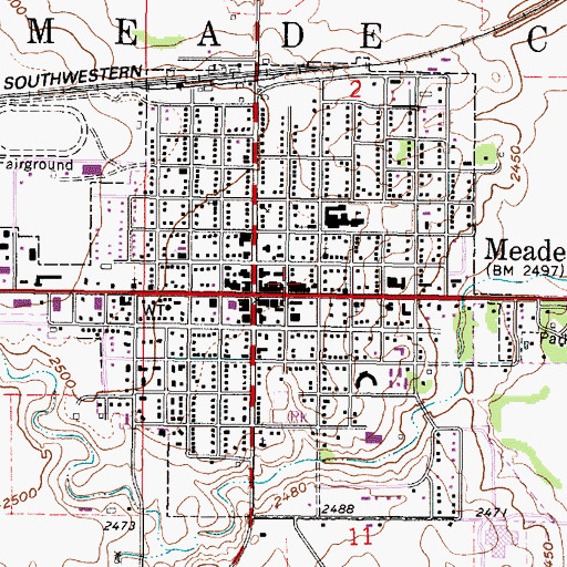 Topographic Map of Meade County Historical Museum, KS