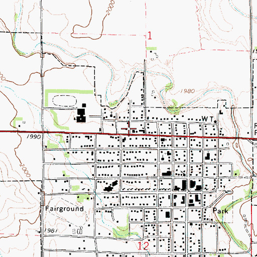 Topographic Map of Pioneer - Krier Museum, KS