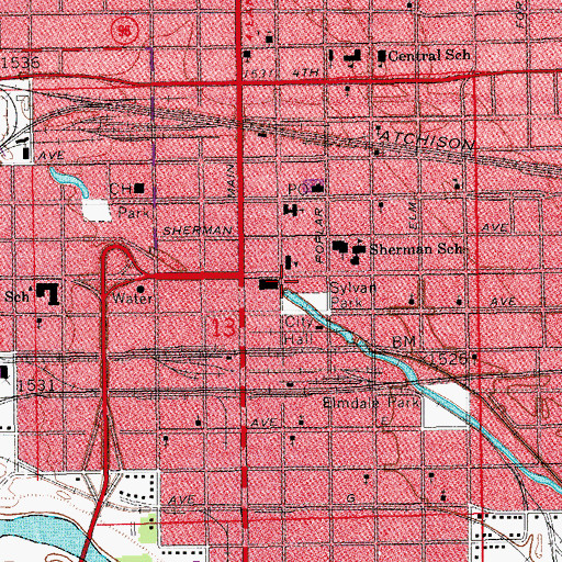Topographic Map of Reno County Museum, KS